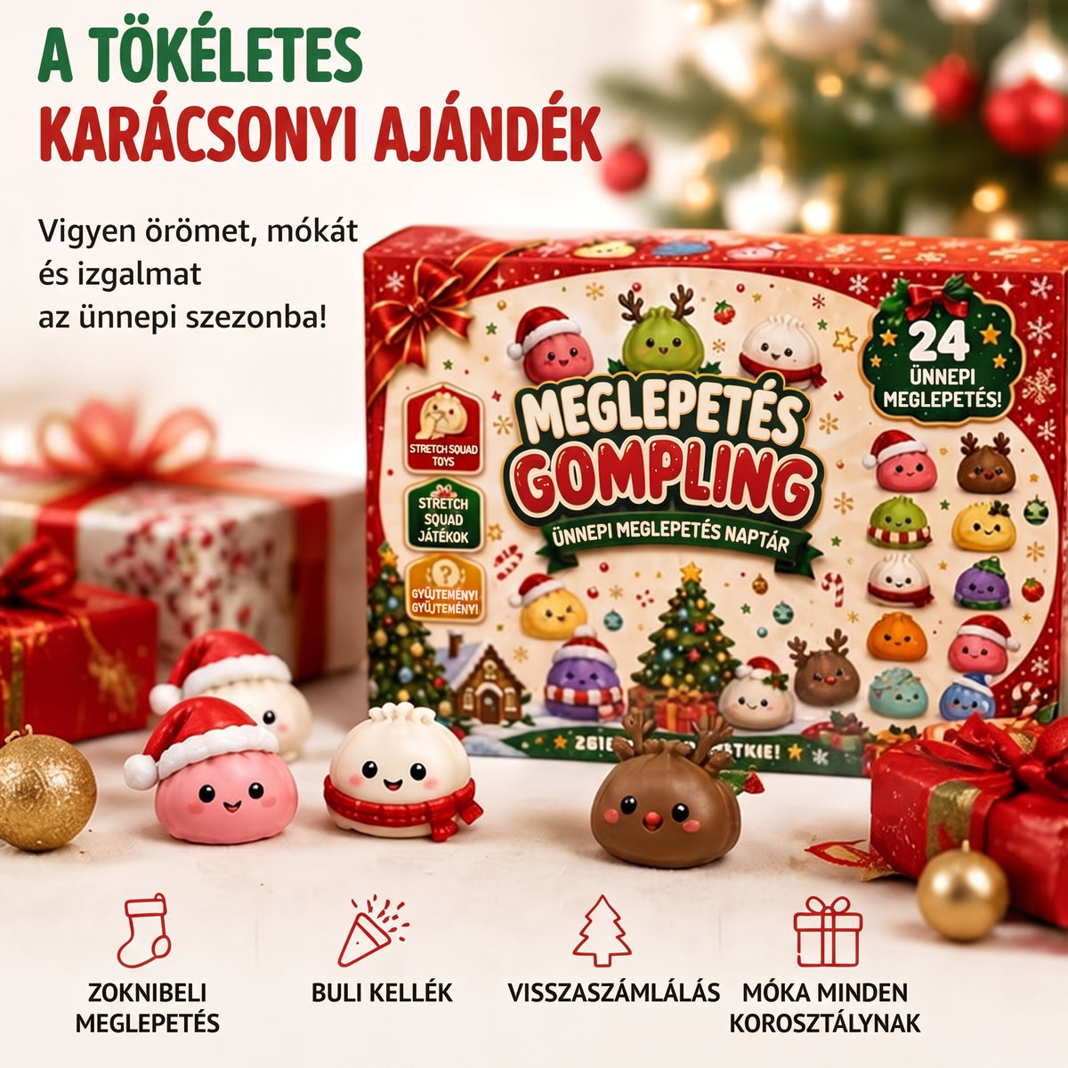 Sensimas - Squishy érzékelési játék adventi naptár 24 meglepetéssel