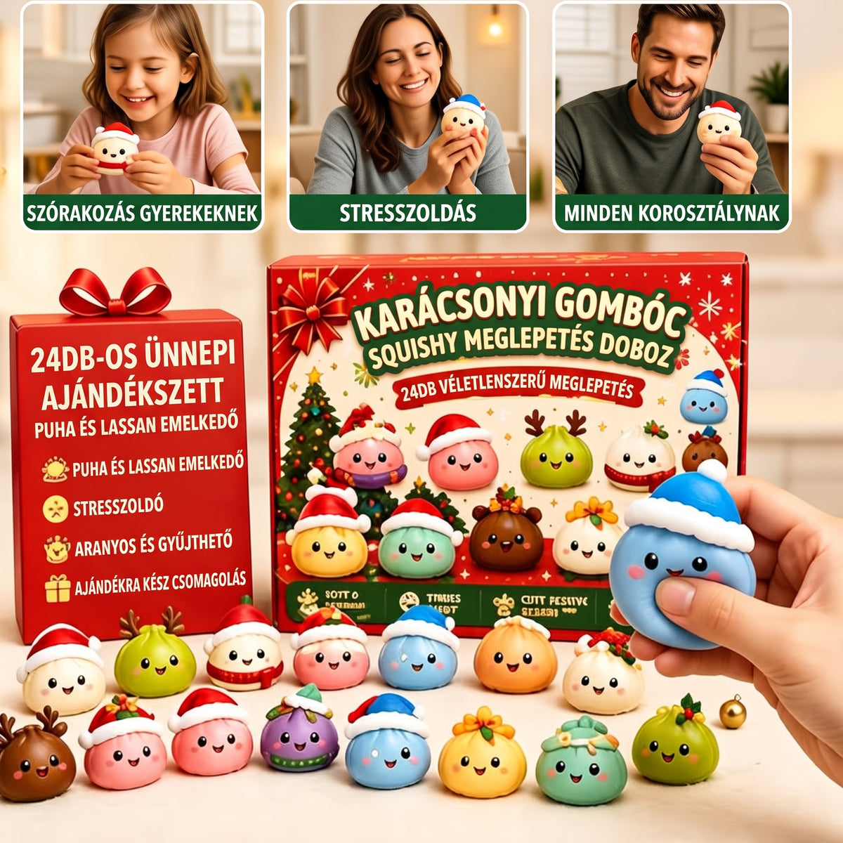 Foamjoy - Squishy habjáték adventi naptár 24 darabos készlettel
