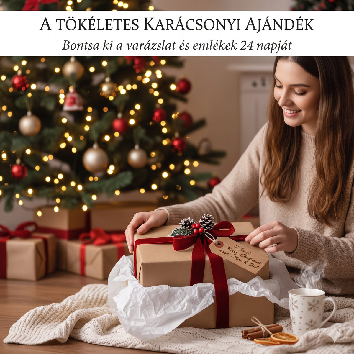 Noelwood - Adventi naptár fából rénszarvas motívummal