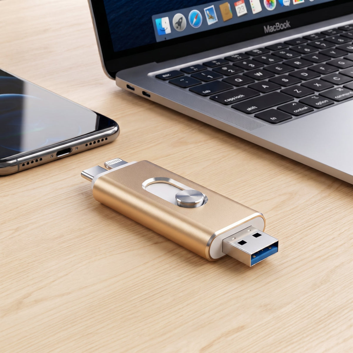 Databrace - 3 az 1-ben USB flash meghajtó USB 3.0 és Type-C csatlakozókkal