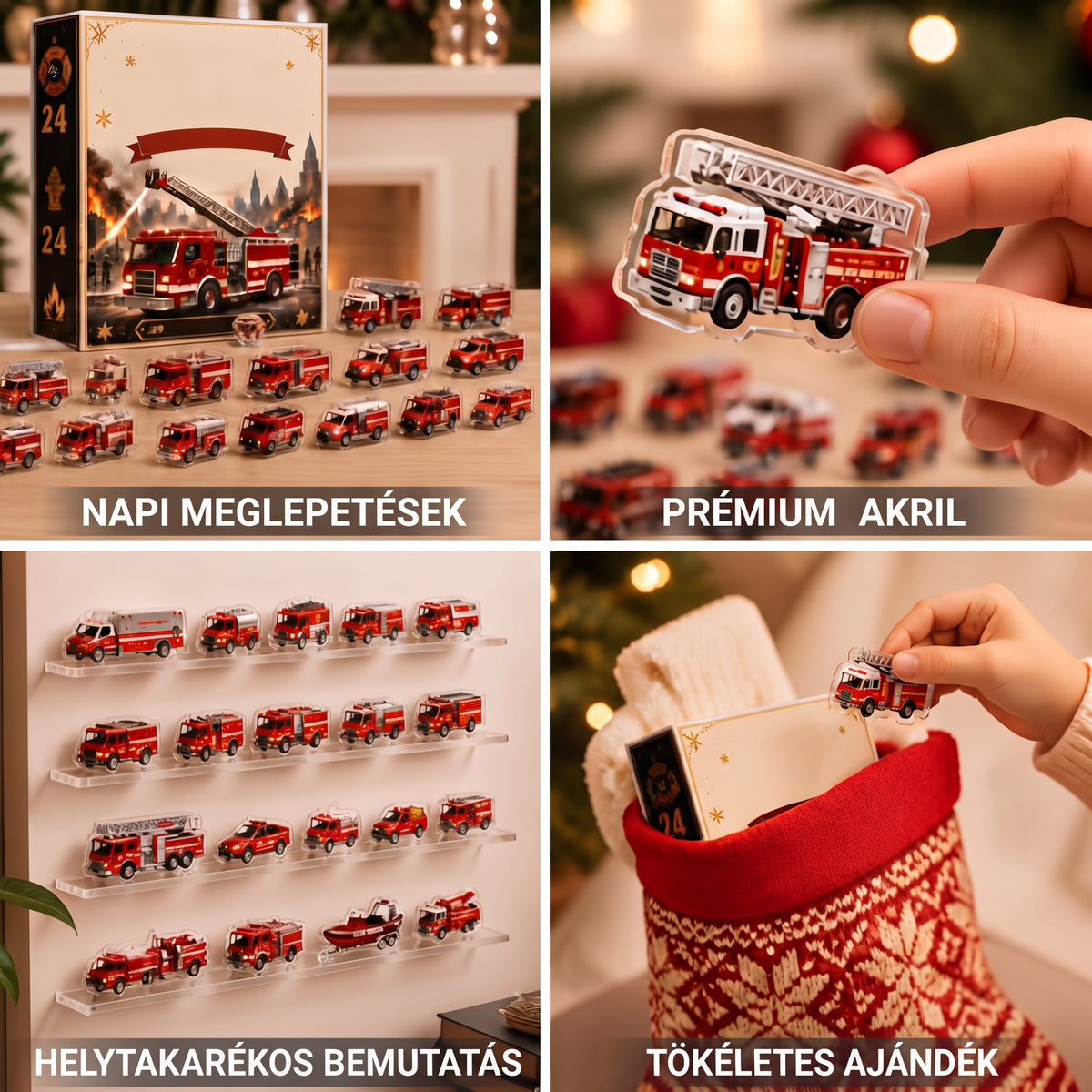 Flamemas - Adventi naptár 24 tűzoltó figurával és felszereléssel
