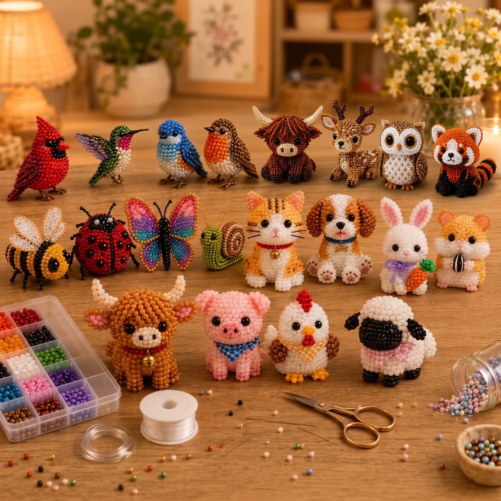 Animbead - Gyöngyállat készlet kézműves figurákhoz és eszközökkel