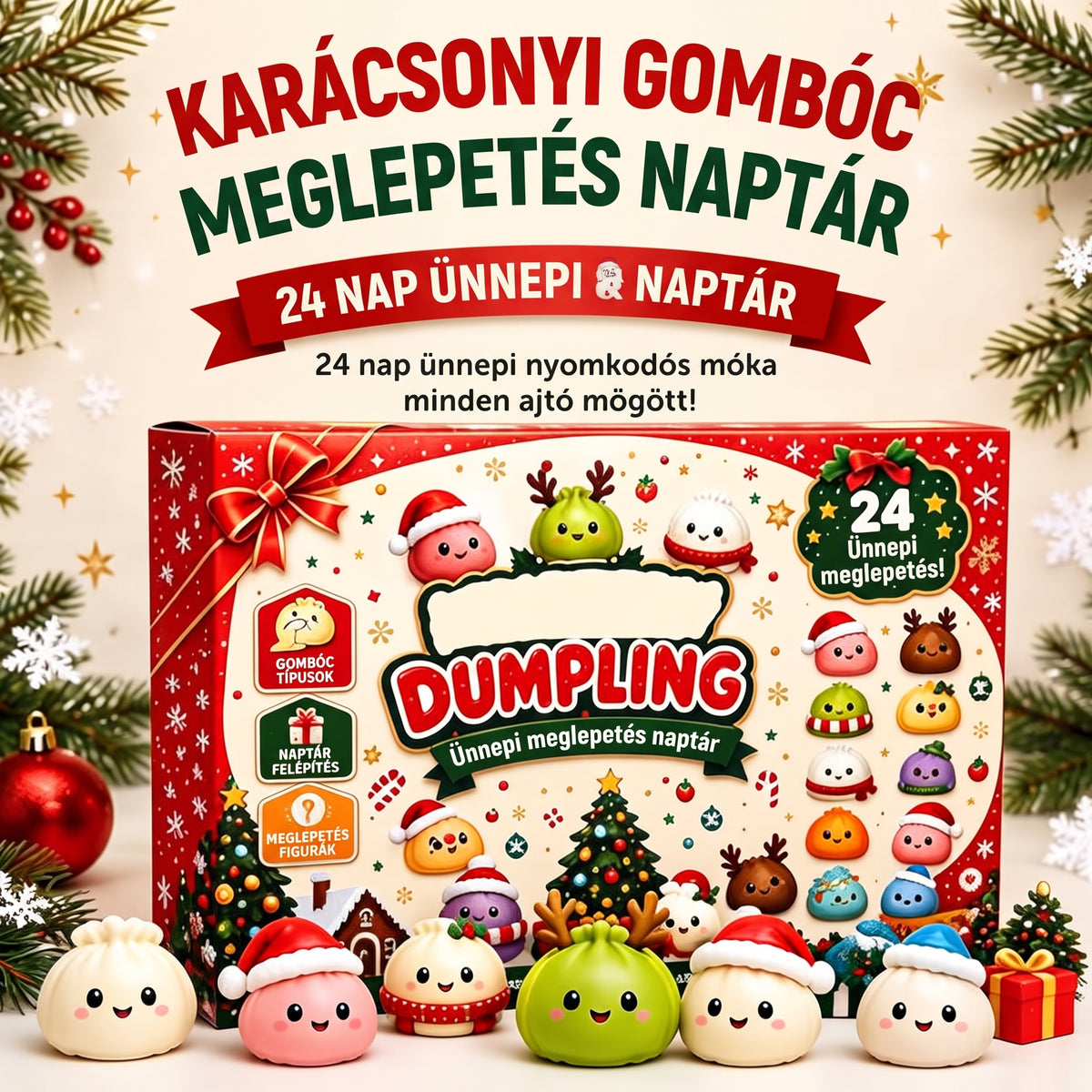 Foamjoy - Squishy habjáték adventi naptár 24 darabos készlettel