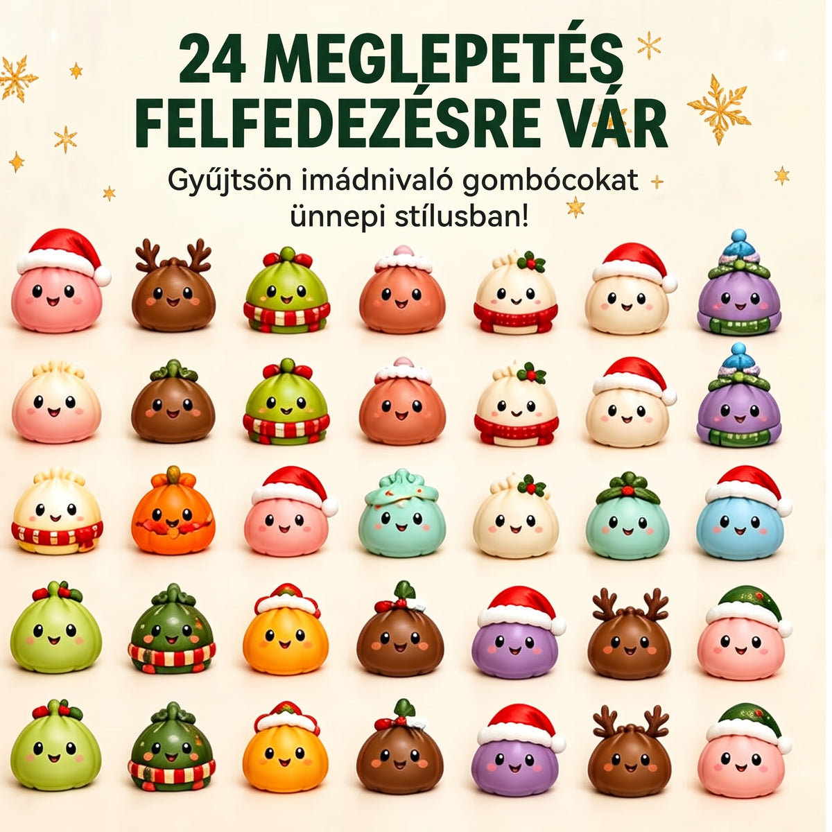 Foamjoy - Squishy habjáték adventi naptár 24 darabos készlettel