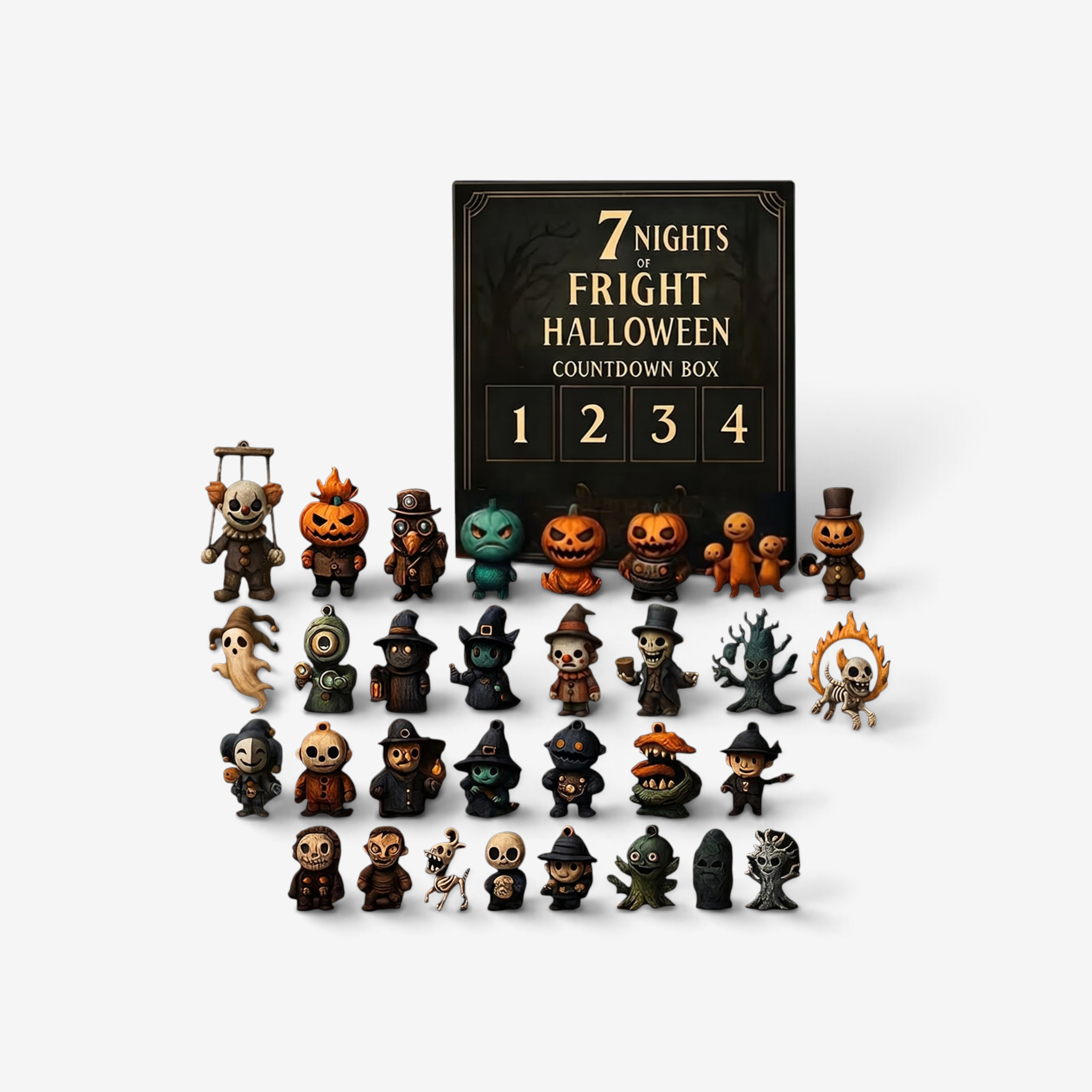 31-Day Halloween Countdown Box with Mini Figures