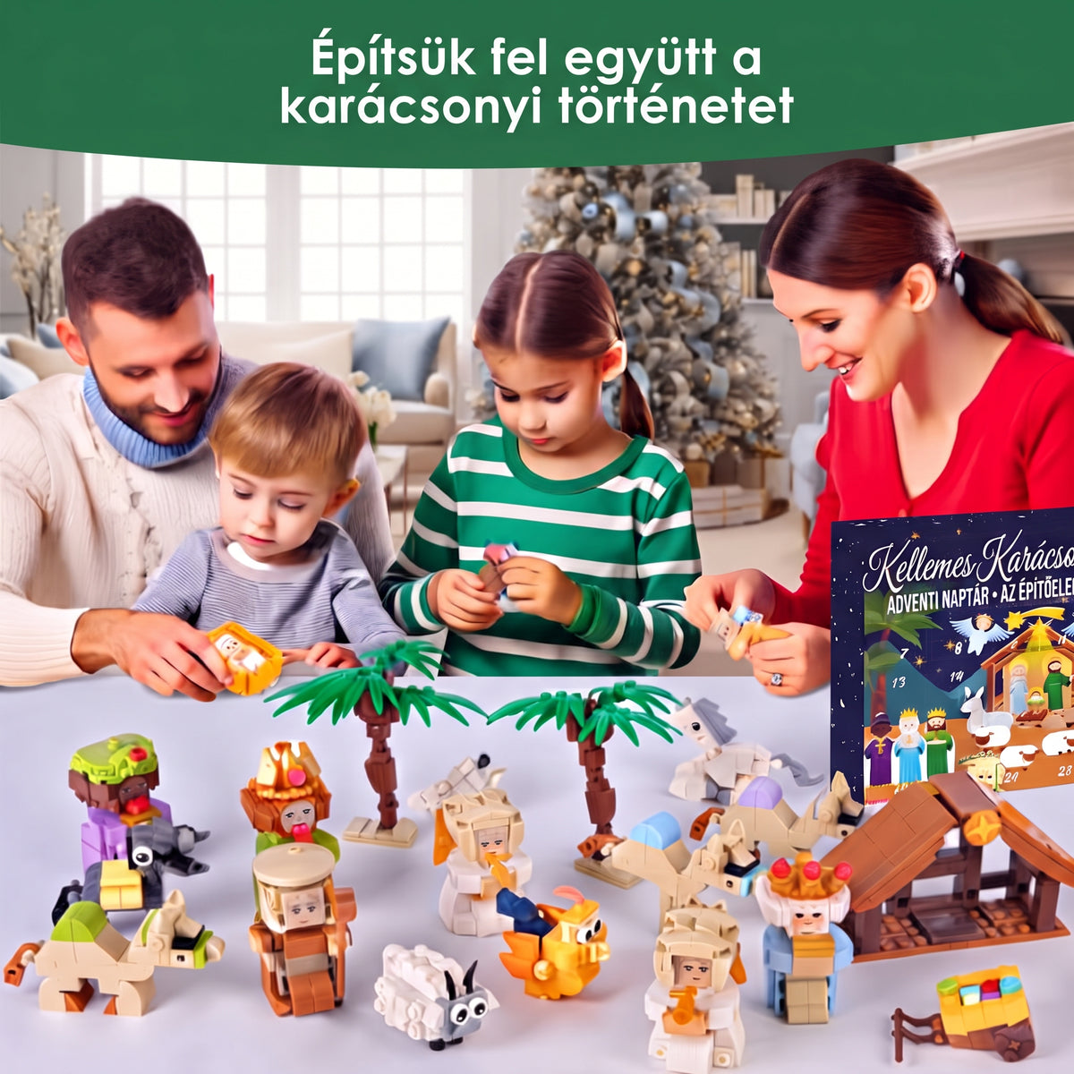 Noelbrick - Adventi naptár 24 építőkészlettel egy betlehemhez