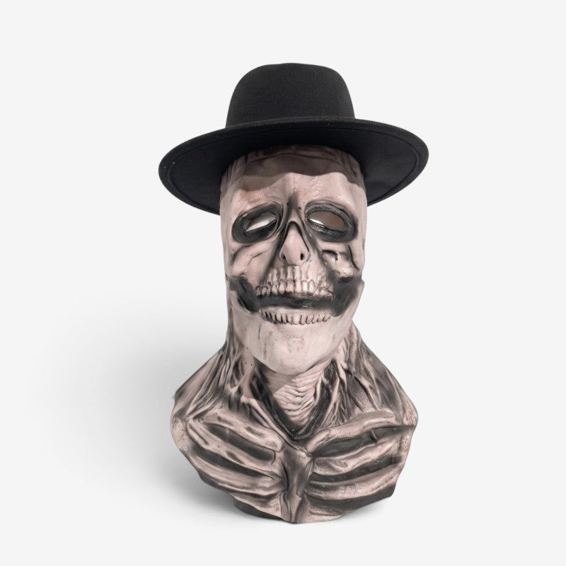 Realistic Skeleton Mask with Hat for Halloween Festivities