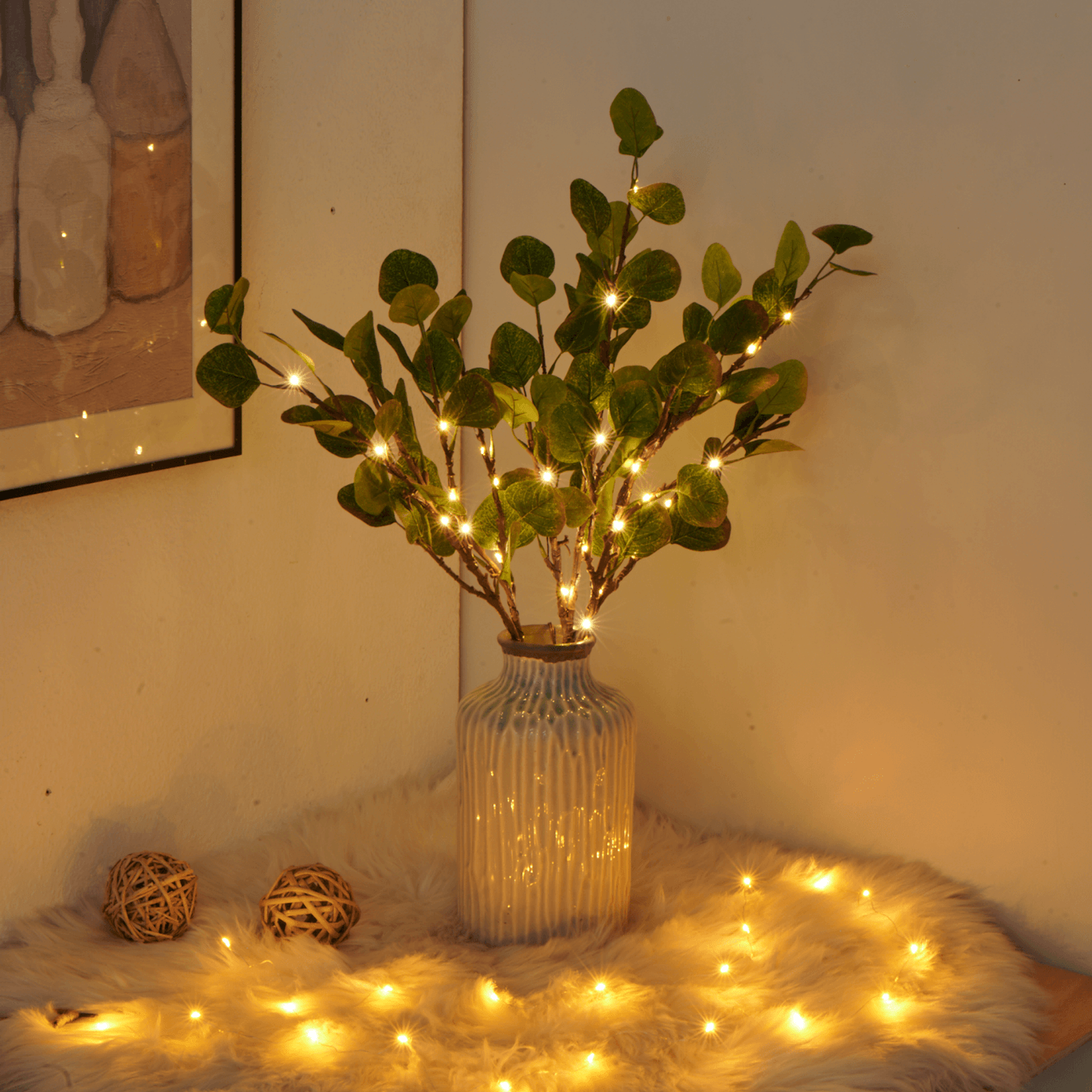 LumiFlor - LED Flower String Lights Realistic Flower and Leaf Design | Soft Battery-Powered Glow for Warm, Enchanting Ambiance | Versatile Decoration for Home, Office, Weddings, or Events