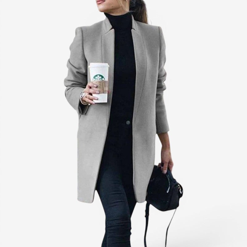 Women’s Classic Notched Collar Long Coat