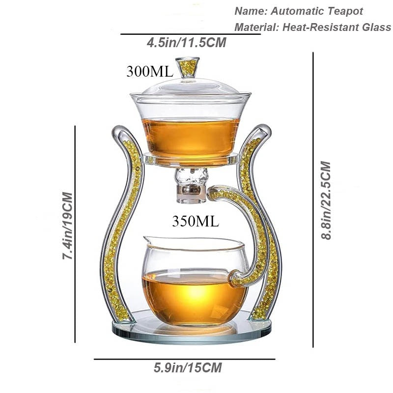 TeaLuxe - Elegant Glass Tea Brewer Heat-Resistant Design with Ergonomic Handle | Controlled Pouring System for Smooth, Effortless Tea Brewing
