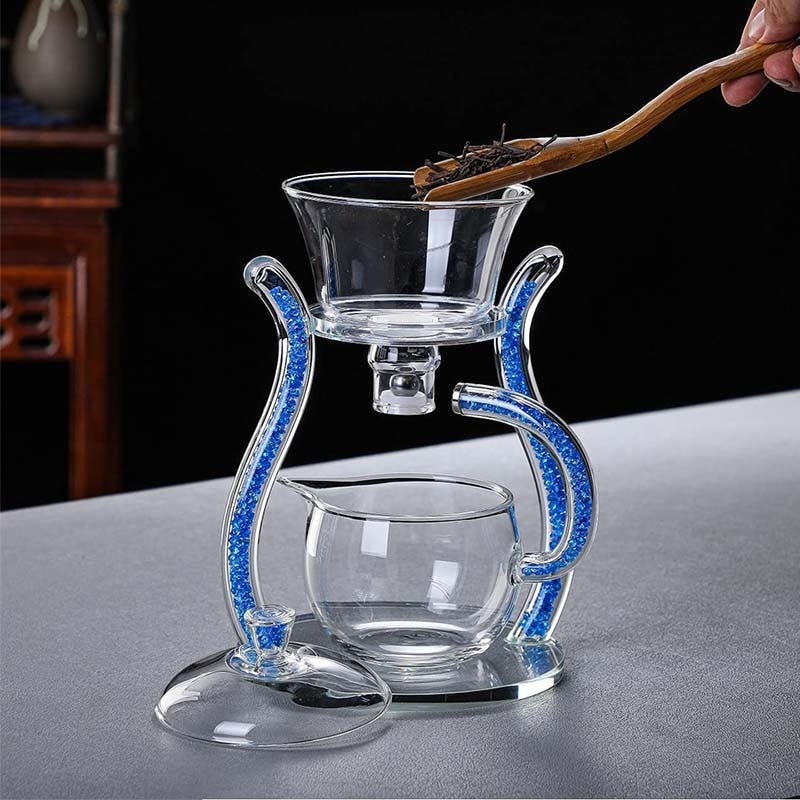 TeaLuxe - Elegant Glass Tea Brewer Heat-Resistant Design with Ergonomic Handle | Controlled Pouring System for Smooth, Effortless Tea Brewing
