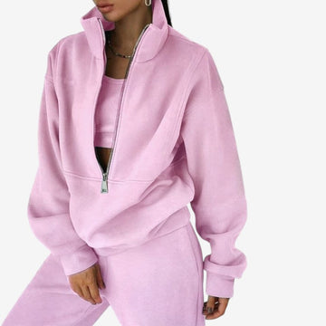 Women’s Oversized Zip-Up Hoodie And Matching Pants Set