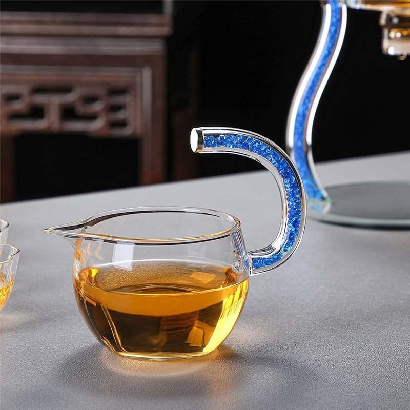 TeaLuxe - Elegant Glass Tea Brewer Heat-Resistant Design with Ergonomic Handle | Controlled Pouring System for Smooth, Effortless Tea Brewing