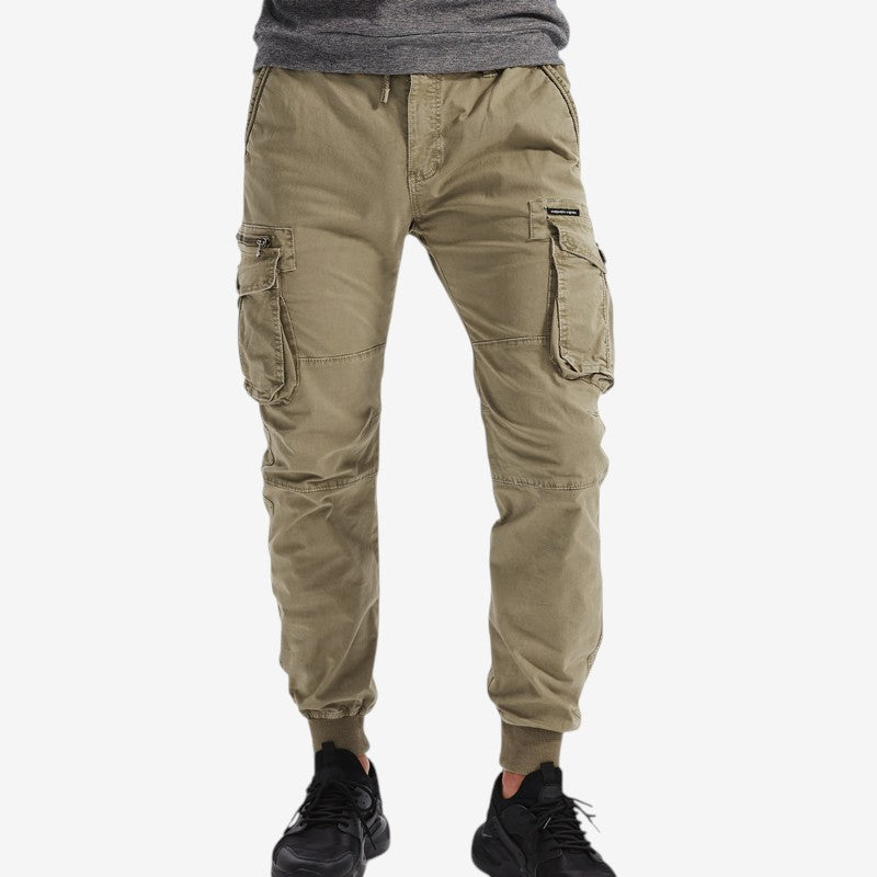 Men's Slim Fit Wide Leg Trousers with Drawstring Waist