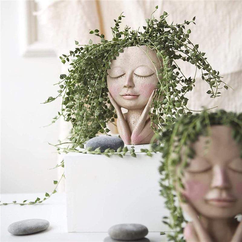 BloomCharm Artistic Face Planter – Stylish Decorative Flower Pot