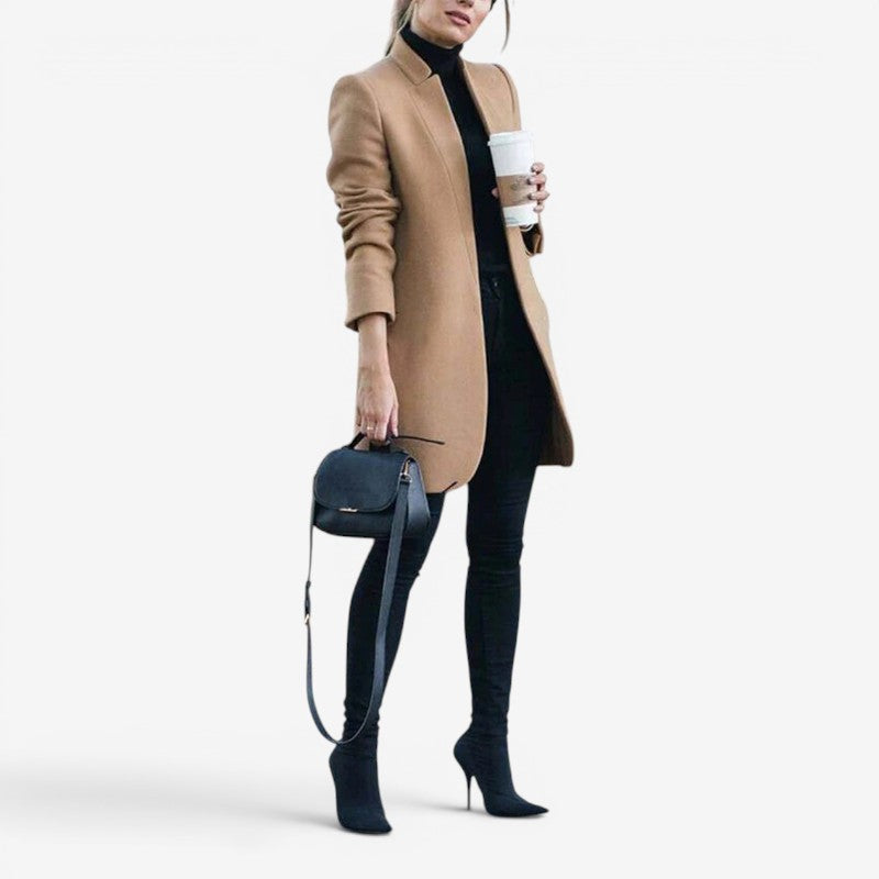 Women’s Classic Notched Collar Long Coat