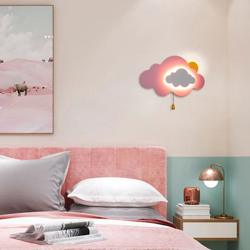 SolSky - Wall Lamp Cloud-Shaped Design with Sun Motif | Soft Warm LED Glow for Cozy and Safe Children's Room | Imaginative Night Light or Decorative Accent for Playroom or Nursery