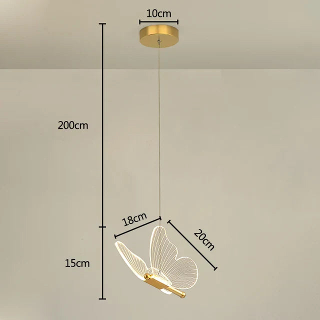 LumiFly - Elegant Butterfly LED Pendant Lights Whimsical Butterfly Design with Dreamy Style | Soft Warm LED Glow Diffused Through Translucent Acrylic | Energy-Efficient Durable Lighting for Bedroom, Nursery or Cozy Corners