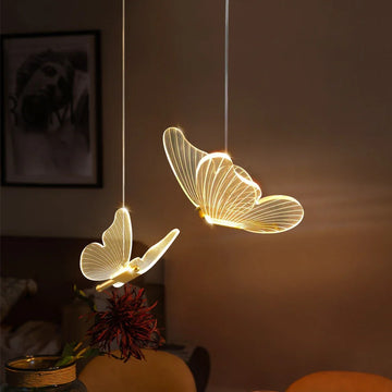 LumiFly - Elegant Butterfly LED Pendant Lights Whimsical Butterfly Design with Dreamy Style | Soft Warm LED Glow Diffused Through Translucent Acrylic | Energy-Efficient Durable Lighting for Bedroom, Nursery or Cozy Corners