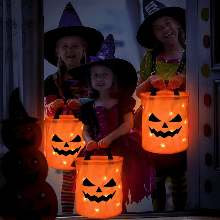 LED Pumpkin Trick-or-Treat Basket for Kids