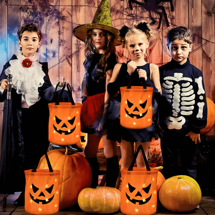 LED Pumpkin Trick-or-Treat Basket for Kids
