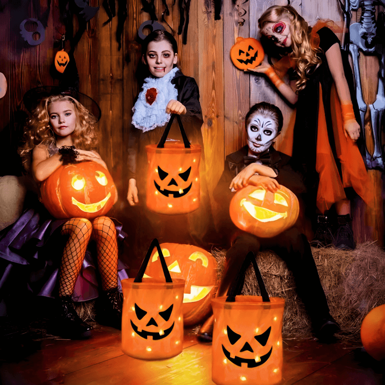 LED Pumpkin Trick-or-Treat Basket for Kids