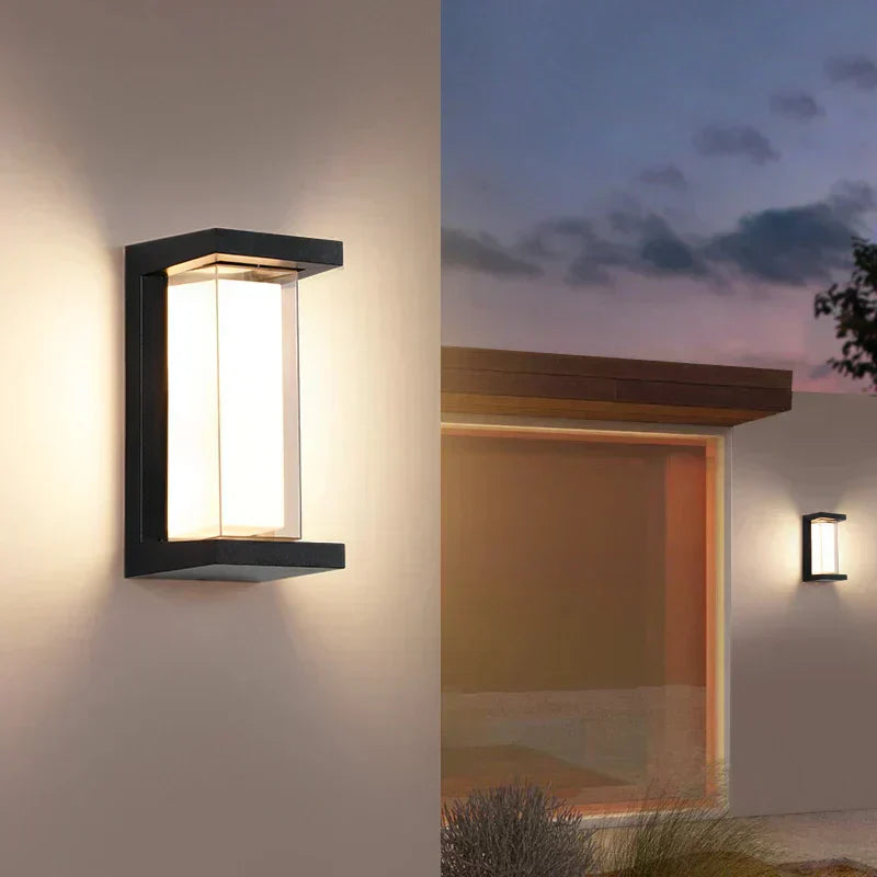 LumoGuard - Modern Outdoor Wall Lights Sleek Minimalist Design for a Stylish Exterior | Weather-Resistant Metal Build with Glare-Free Diffuser | Energy-Efficient LED Brightness for Pathway, Patio or Entrance