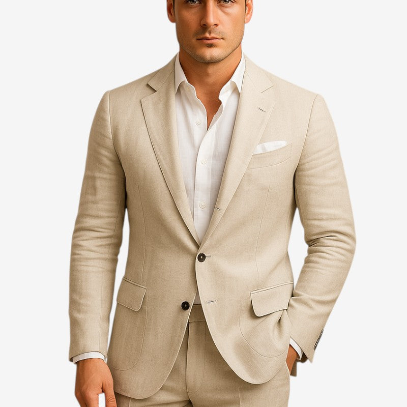 Men's Slim Fit Long Sleeve Blazer with Button Closure
