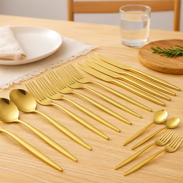 Lunarex | 30-Piece Golden Stainless Steel Cutlery Set
