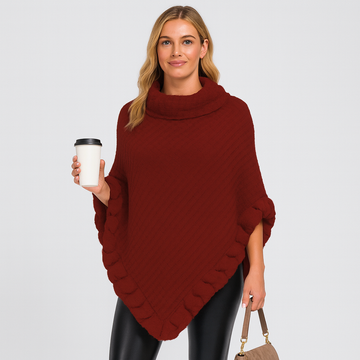 Maribeth | Cardigan with Faux Fur Trim and Asymmetric Hem
