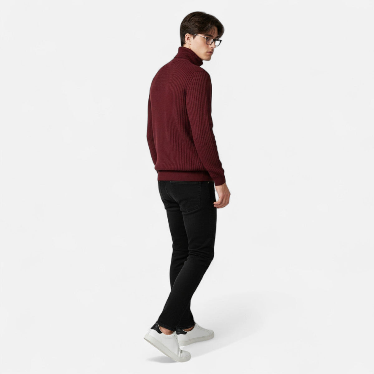 Men's Turtleneck Sweater - Minimalist Casual Style & Timeless Fit | Versatile Layering for Jacket or Coat | Everyday Smart Look