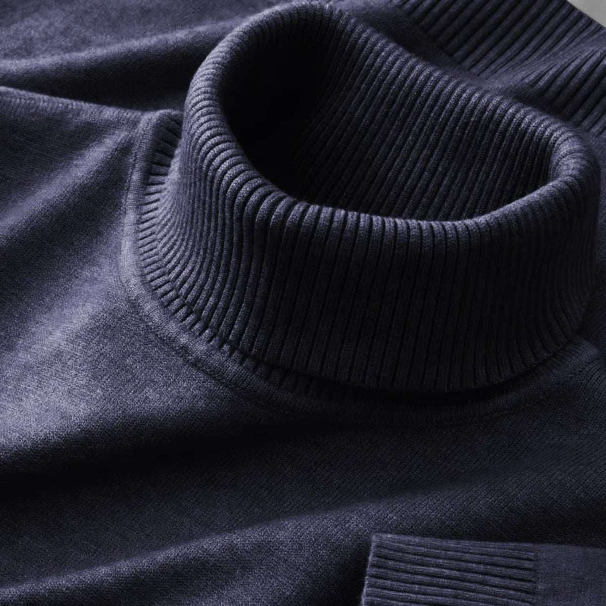 Men's Turtleneck Sweater - Minimalist Casual Style & Timeless Fit | Versatile Layering for Jacket or Coat | Everyday Smart Look