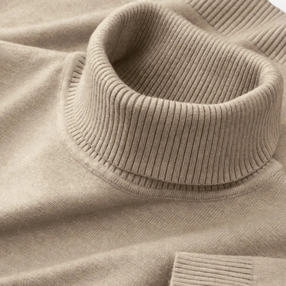 Men's Turtleneck Sweater - Minimalist Casual Style & Timeless Fit | Versatile Layering for Jacket or Coat | Everyday Smart Look