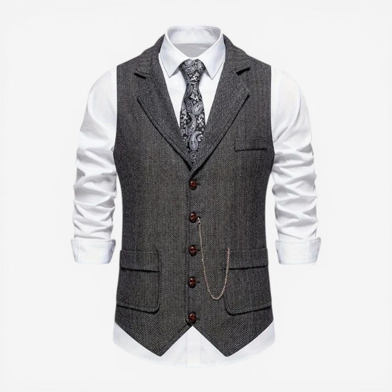 Sleeveless Notched Collar Vest