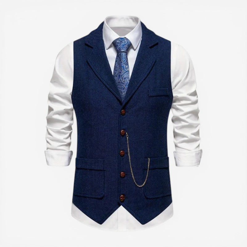 Sleeveless Notched Collar Vest
