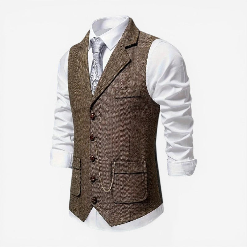 Sleeveless Notched Collar Vest