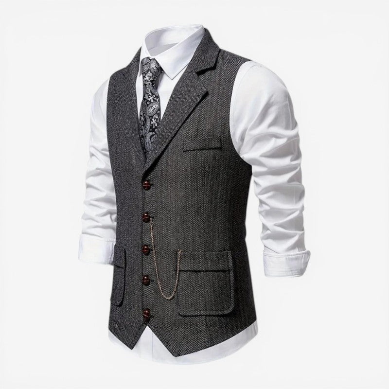 Sleeveless Notched Collar Vest
