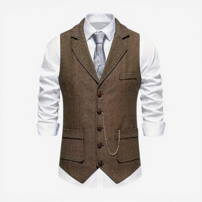 Sleeveless Notched Collar Vest
