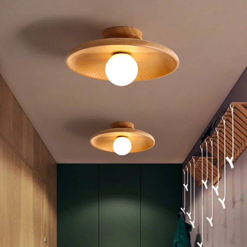 LumiSaucer – Sleek Saucer Shade with Soft Even Glow | Low-Profile Design with Central Globe Bulb | Minimalist Lighting for Bedroom or Hallway