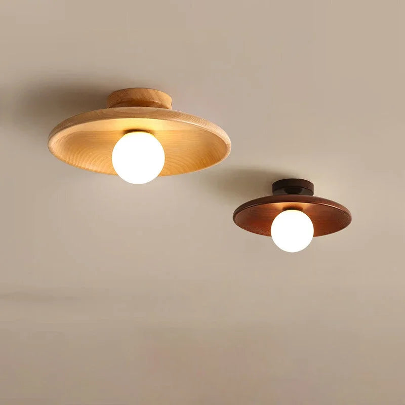 LumiSaucer – Sleek Saucer Shade with Soft Even Glow | Low-Profile Design with Central Globe Bulb | Minimalist Lighting for Bedroom or Hallway