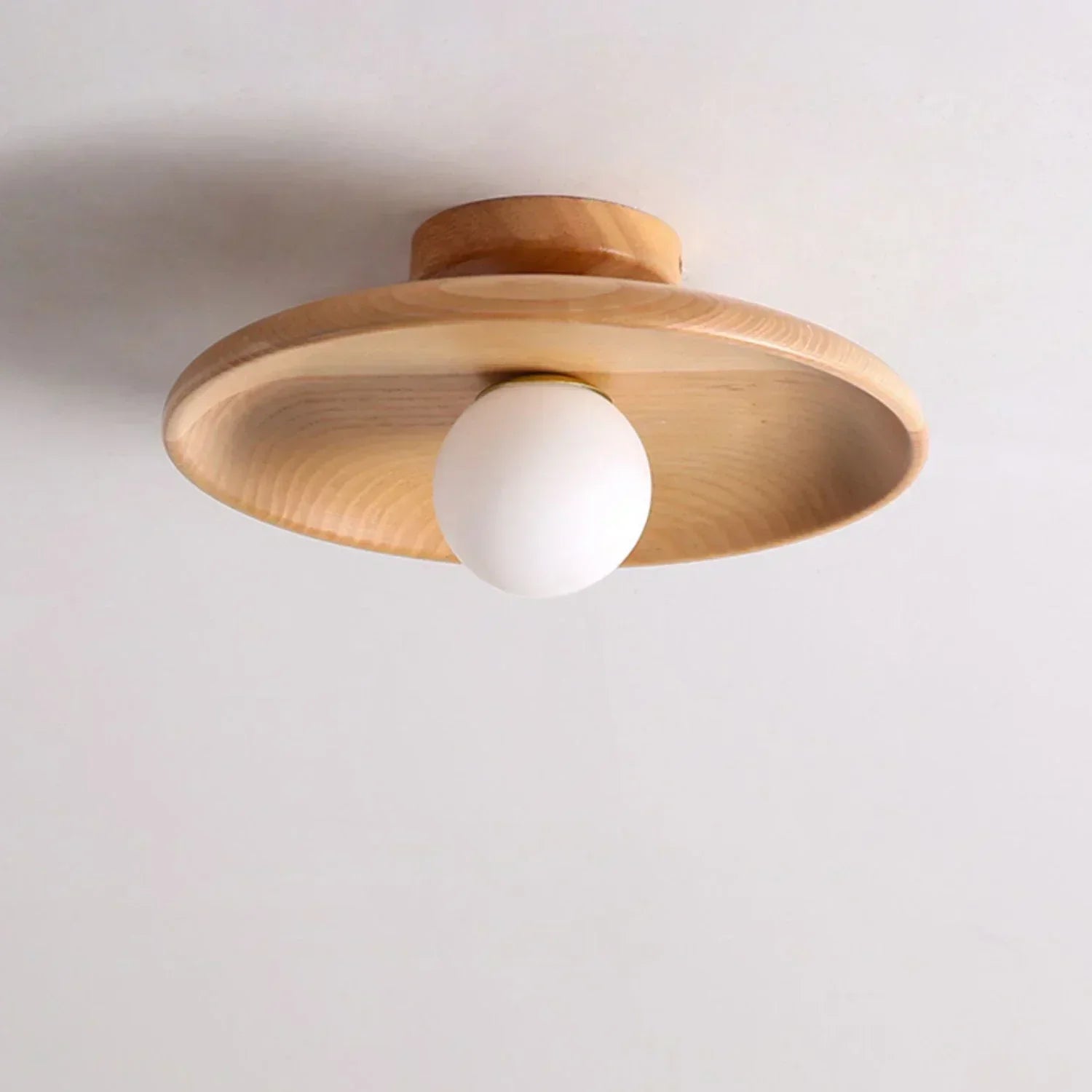 LumiSaucer – Sleek Saucer Shade with Soft Even Glow | Low-Profile Design with Central Globe Bulb | Minimalist Lighting for Bedroom or Hallway