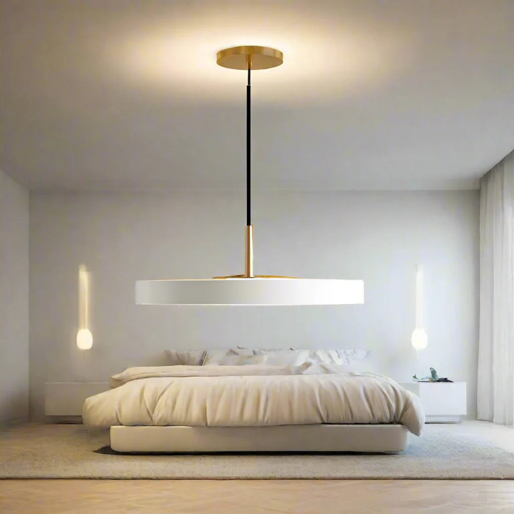 NebulaLite - Scandinavian UFO Pendant Lamp Modern Minimalist Ceiling Light | Sleek Matte Metal Finish with Ambient Glow | Versatile Accent for Kitchen, Dining, Living Room, or Office