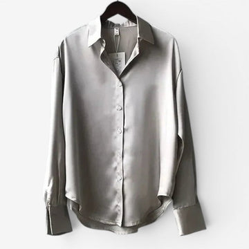 Women’s Button-Front Satin Blouse