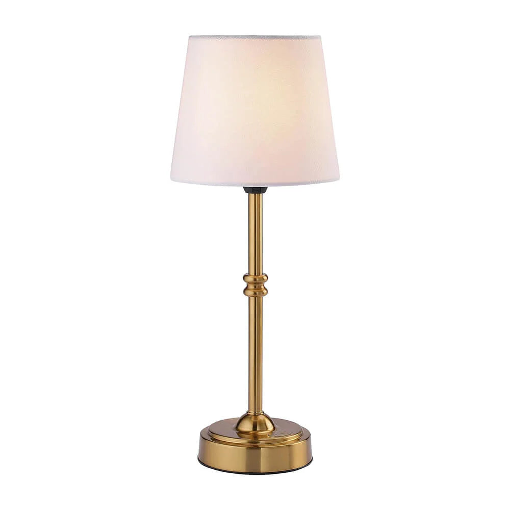 LumiGlow - Elegant Table Lamp Off-White Linen Shade with Timeless Style | Soft Glare-Free Glow with Stable Sturdy Base | Classic Accent Lighting for Bedside, Desk or Living Room