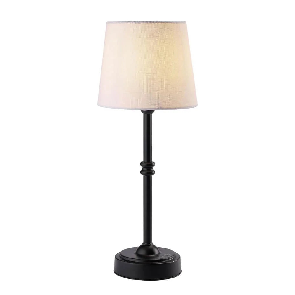 LumiGlow - Elegant Table Lamp Off-White Linen Shade with Timeless Style | Soft Glare-Free Glow with Stable Sturdy Base | Classic Accent Lighting for Bedside, Desk or Living Room
