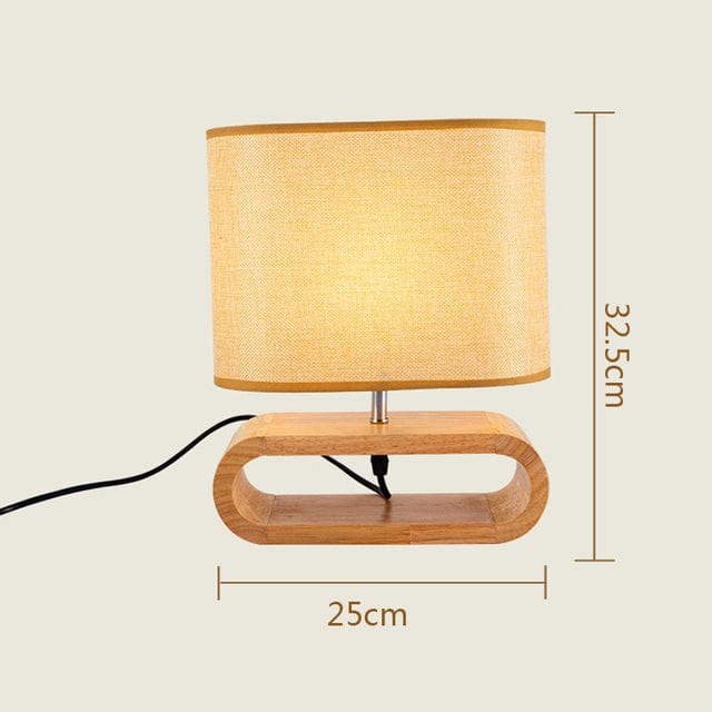 ZenGlow - Minimalist Fabric Shade with Warm Cozy Glow | Wooden Cutout Base in Neutral Tones | Elegant Accent for Bedside, Desk or Living Room