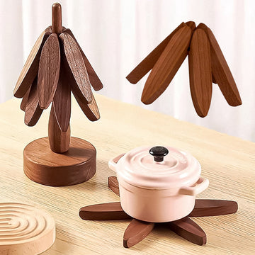 NordicWood Handmade Wooden Coaster and Mat Set