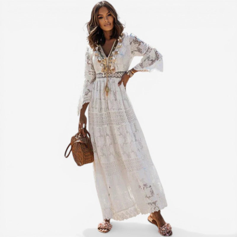 Long-Sleeved Maxi Dress