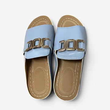 Wedge Heeled Sandals with Decorative Buckle