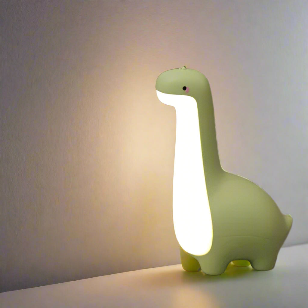 DinoGlow - Adorable Dinosaur Night Light Cute Dinosaur Shape with Soft Warm Glow | Kid-Safe BPA-Free Materials with Portable Rechargeable Design | Cozy Bedtime Companion for Nursery, Playroom, or Travel